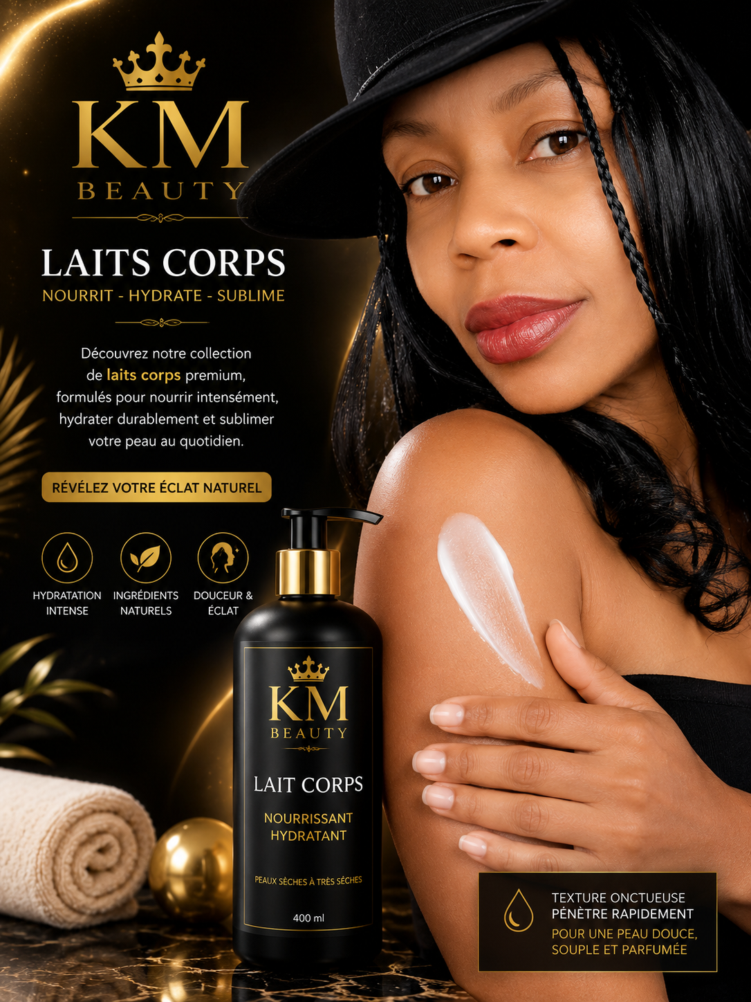 Lait Corps Éclat – Hydratation intense peaux noirs et métissé
